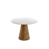 Light & Living Leyda eettafel Ø100x78 cm - marmer - wit/antiek brons