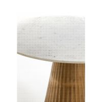 Light & Living Leyda eettafel Ø100x78 cm - marmer - wit/antiek brons
