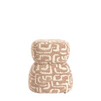 Light & Living Leyla poef Ø40x46 cm - terra/beige