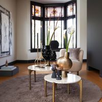 Light & Living Kanae salontafel set van 2 - zand/antiek brons