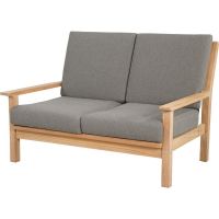 Teak loungebank teak 124cm + kussen