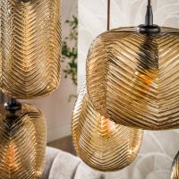 Fraaai Dana hanglamp 4+3-lichts - smoke bruin glas