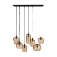 Fraaai Dana hanglamp 4+3-lichts - smoke bruin glas