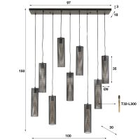 Fraaai Zuri hanglamp 5+4 mesh - artic zwart