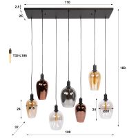 Fraaai Renato hanglamp 7-lichts - zwart