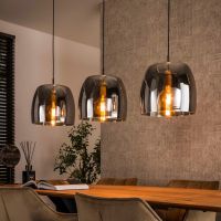 Fraaai Ariana hanglamp 3L drift glas - smoke grijs