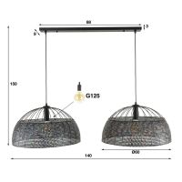 Fraaai Armin hanglamp 2L armor ø60 - zwart bruin