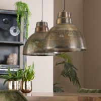 Fraaai Zoe hanglamp 2xø38 screen - brons antiek