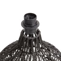 Woood Macy tafellampvoet rattan look - zwart