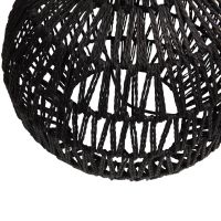 Woood Macy tafellampvoet rattan look - zwart