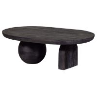 Steppe ovale salontafel - mangohout - zwart van het woonmerk Woood