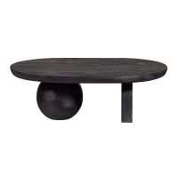 Steppe ovale salontafel - mangohout - zwart van het woonmerk Woood