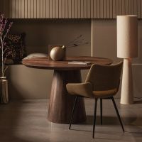 Woood Limit eettafel rond mangohout ø130 cm - walnoot