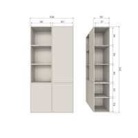 Woood Meggy opbergkast rechts 108 cm - grenen dust