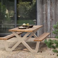 Woood Tablo tuin picknicktafel - X-poot - zand