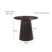 Salvator ronde salontafel - Ø80 cm - hout - walnoot bruin van het woonmerk Livingfurn