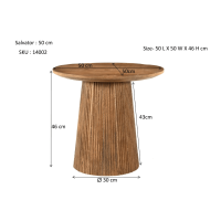 Salvator ronde salontafels - set van 2 - naturel van het woonmerk Livingfurn