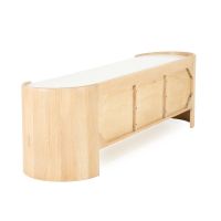 Eleonora Don tv-meubel 165 cm - naturel hout/marmer