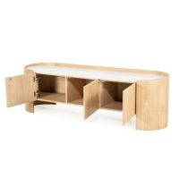 Eleonora Don tv-meubel 165 cm - naturel hout/marmer