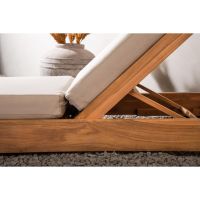 Svea Iris ligbed teakhout incl. beige kussen