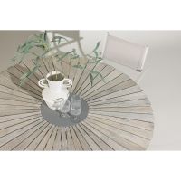 Svea Elbert ronde tuintafel ø150 cm - wit acacia/grijs steen