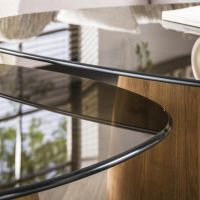 Fraaai Caruso salontafels - driehoekig - set van 2 - smoked glass