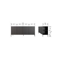 Woood New gravure dressoir 200 cm essen fineer - espresso