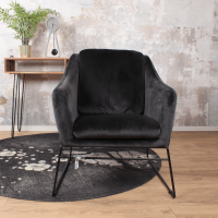 DS4U Antonio fauteuil velvet zwart