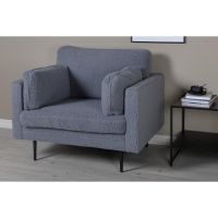 Svea Kiva fauteuil - teddy - donkergrijs