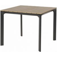 Arezzo tuintafel vierkant polywood teaklook 90x90 cm van het woonmerk Les