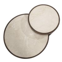 Eleonora Salontafels Hazel - mangohout & marmer - set van 2