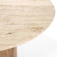 Eleonora Ronde eettafel Sara - Mango hout & travertin - Ø130x76 cm