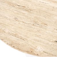 Eleonora Ronde eettafel Sara - Mango hout & travertin - Ø130x76 cm