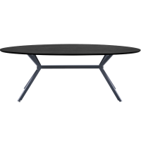 Woood Eettafel Bruno MDF Zwart Ovaal 220x100 cm