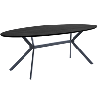 Woood Eettafel Bruno MDF Zwart Ovaal 220x100 cm