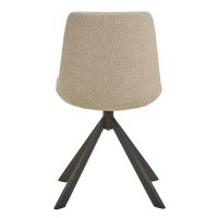 Nøra Skog eetkamerstoel | grijs metaal onderstel | stof Basel - beige