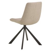 Nøra Skog eetkamerstoel | grijs metaal onderstel | stof Basel - beige