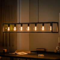 Jolijn hanglamp zwart staal 7L van het woonmerk Vurna