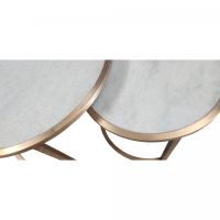 Livingfurn Jamie salontafel marmer wit/goud - set van twee