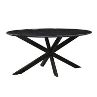 Livingfurn Eettafel Marble Zwart 180 cm Ovaal