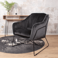 Antonio fauteuil velvet zwart van het woonmerk DS4U