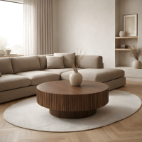 DS4U Suki salontafel ø80 cm MDF - walnoot look