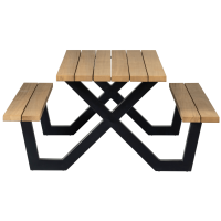 Tablo outdoor picknicktafel naturel met X-poot metaal van het woonmerk WOOOD