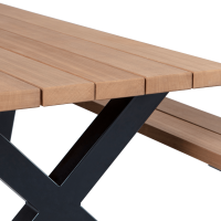 Tablo outdoor picknicktafel naturel met X-poot metaal van het woonmerk WOOOD