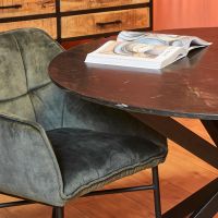 Starfurn Ronde eettafel Lynn - ø150 cm - marmer - zwart