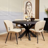 Starfurn Eettafel Denver Ø110 cm - zwart
