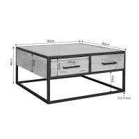 Starfurn Salontafel Dakota 80 cm - naturel