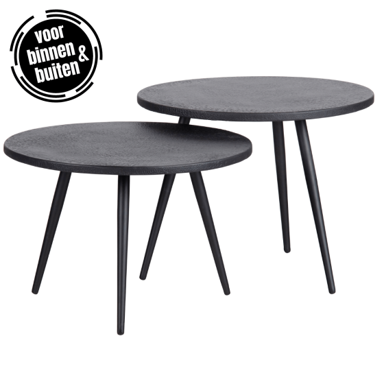 Suze bijzettafelset zwart