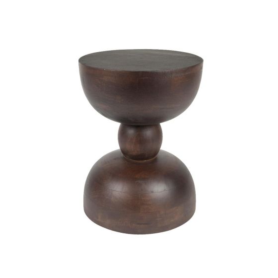 Lizzy bijzettafel mangohout ø30 cm - donkerbruin