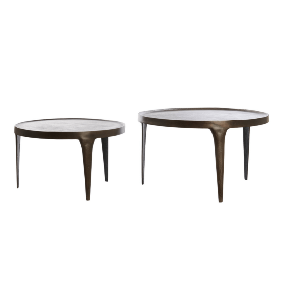 Tobias salontafel set van 2 Ø64x39+Ø75x44 cm